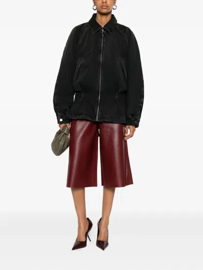 Haikure Zip-front Denim Jacket In Black