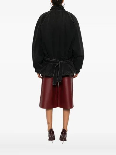 Haikure Zip-front Denim Jacket In Black