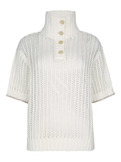 Brunello Cucinelli High-neck Open-knit Sweater