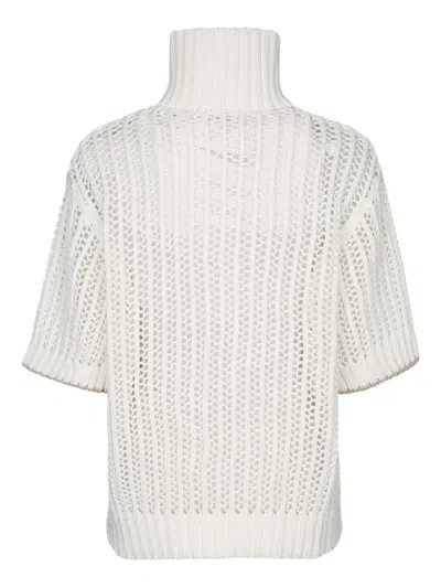 Brunello Cucinelli High-neck Open-knit Sweater