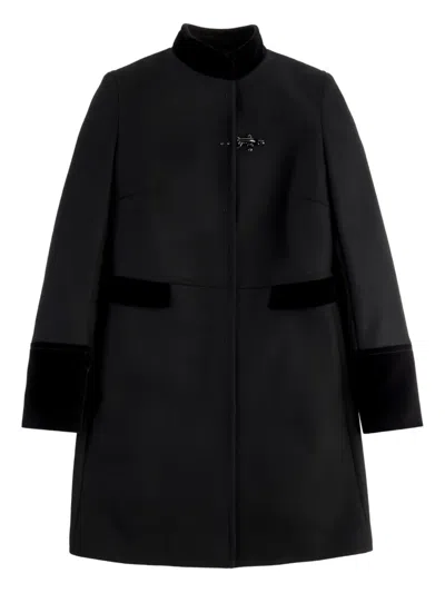 Fay Velvet-trimmed Tailored Coat