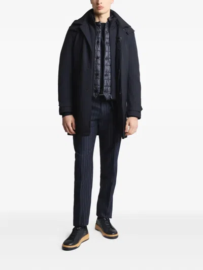 Fay Long Coat Jersey Hood Pockets
