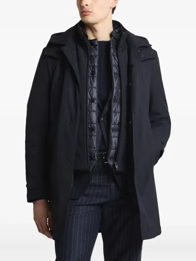 Fay Long Coat Jersey Hood Pockets