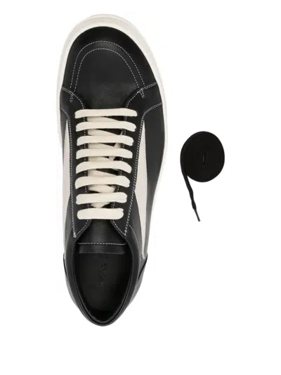 Rick Owens Panelled Leather Sneakers In Black