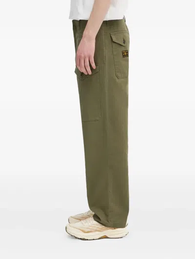Human Made Patch-pocket Herringbone Trousers In Green