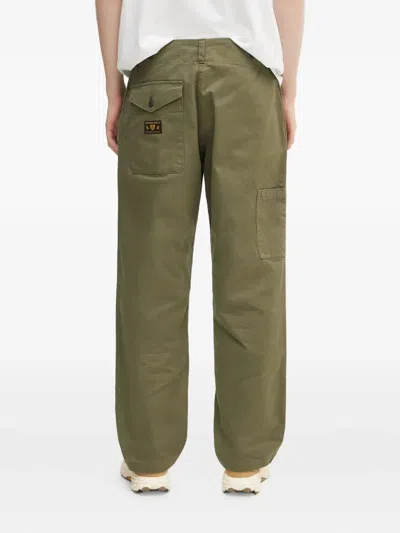 Human Made Patch-pocket Herringbone Trousers In Green