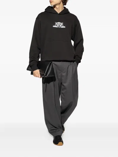 Kenzo Happy Tiger Hoodie In Black