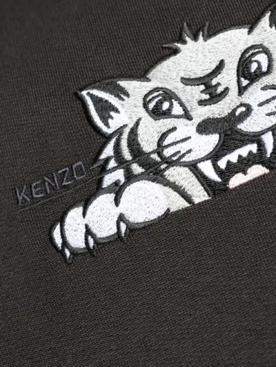 Kenzo Happy Tiger Hoodie In Black
