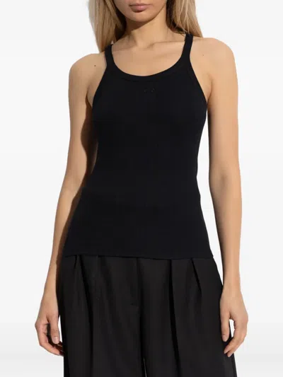 Iro Ribbed Racerback Top In Black