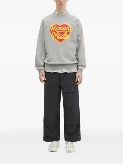 Human Made Heart-logo Sweatshirt In Gray