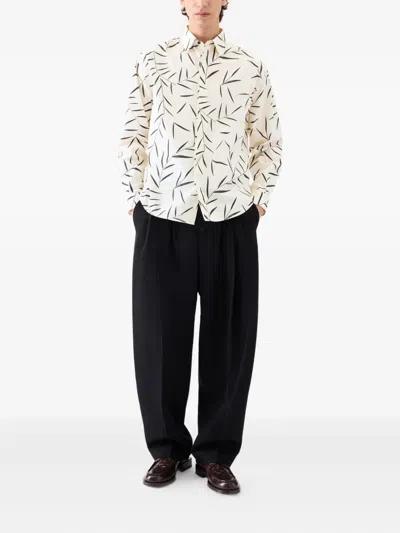 Jacquemus Le Simon ml Leaf-print Button-up Shirt In White