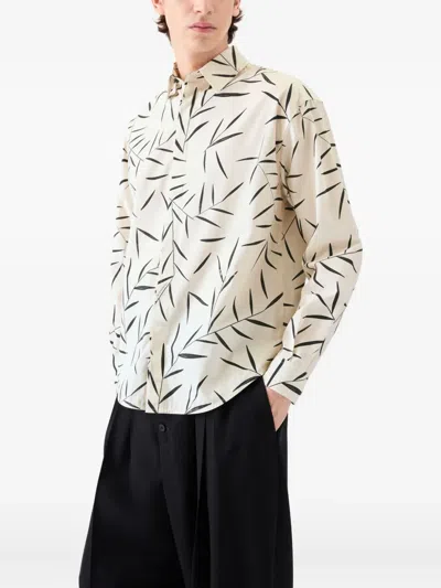 Jacquemus Le Simon ml Leaf-print Button-up Shirt In White