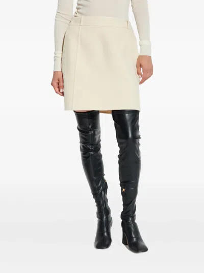 Jil Sander Wool Mini Skirt In Neutral