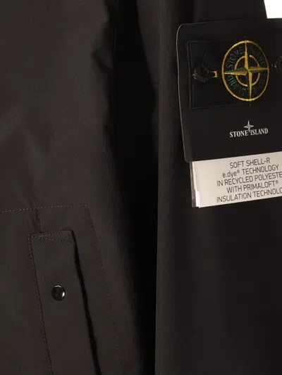 Stone Island Soft Shell Padded Jacket With Waterproof And Windproof Membrane In Black