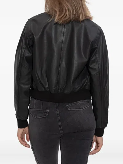 Allsaints Orten Desserto Faux Leather Bomber Jacket In Black
