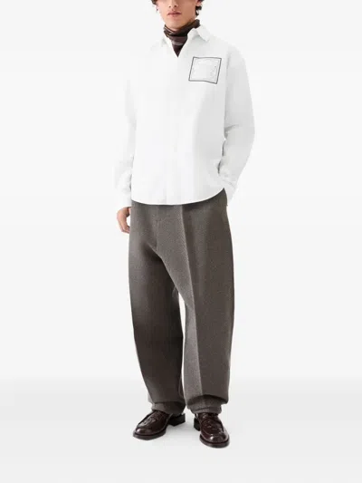 Jacquemus Le Simon ml Graphic Print-pocket Shirt In White