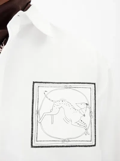 Jacquemus Le Simon ml Graphic Print-pocket Shirt In White