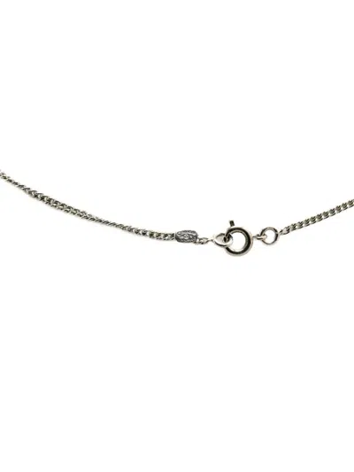 Pre-owned Chanel 2000-2010 Silver Enamel Cc Pendant Necklace Costume Necklace