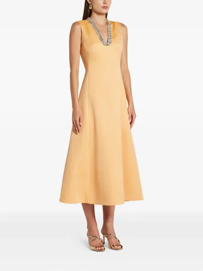 Leo Lin Nicola Embellished Midi Dress In Yellow