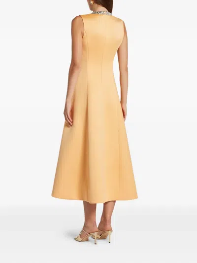 Leo Lin Nicola Embellished Midi Dress In Yellow