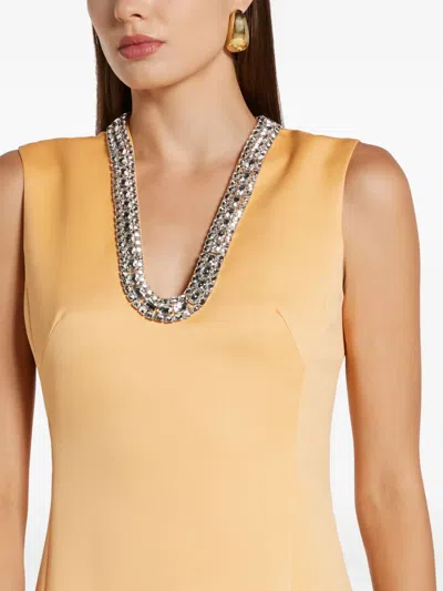 Leo Lin Nicola Embellished Midi Dress In Yellow