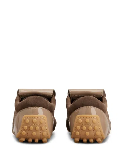 Tod's Panelled Sneakers In Brown
