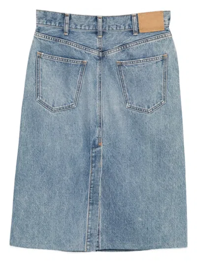 Pre-owned Celine Denim Skirt In Blue