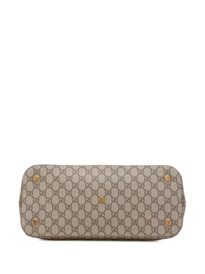 Pre-owned Gucci 2016-2025 Balenciaga The Hacker Project Medium Gg Supreme Ville Satchel In Brown