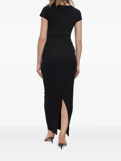 Allsaints Anna Short-sleeve Cotton Maxi Dress In Black