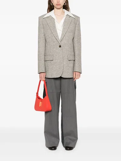 Stella Mccartney Single-breasted Blazer In Gray