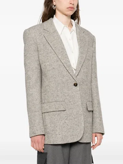 Stella Mccartney Single-breasted Blazer In Gray