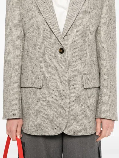 Stella Mccartney Single-breasted Blazer In Gray