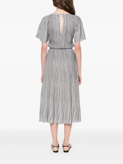 Emporio Armani Pleated Dress In Gray