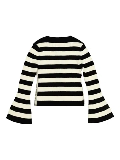Balmain Striped Bell-sleeve Cardigan In Multi