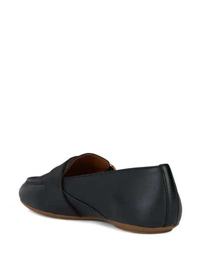 Geox Woman Loafers Black Size 8 Leather In Black