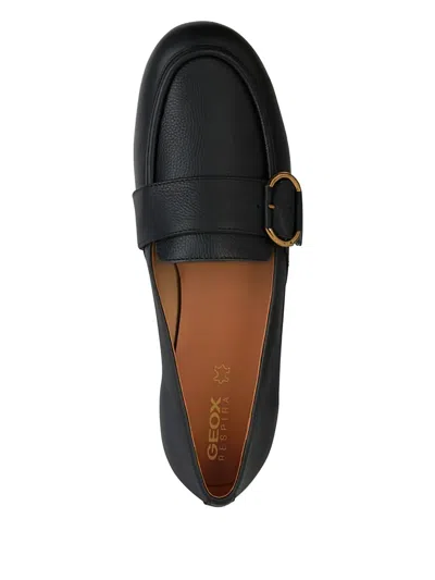 Geox Woman Loafers Black Size 8 Leather In Black