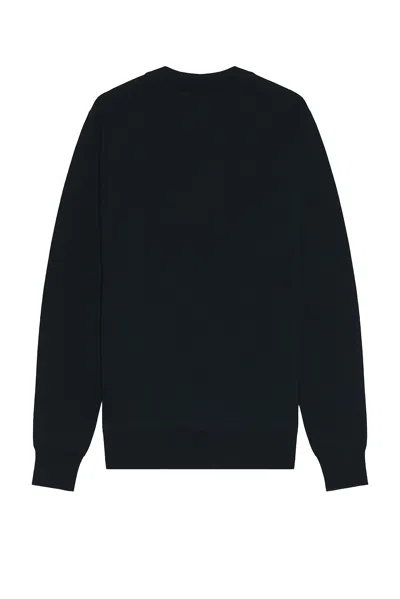Balmain Blue Wool Sweater With Logo In Black