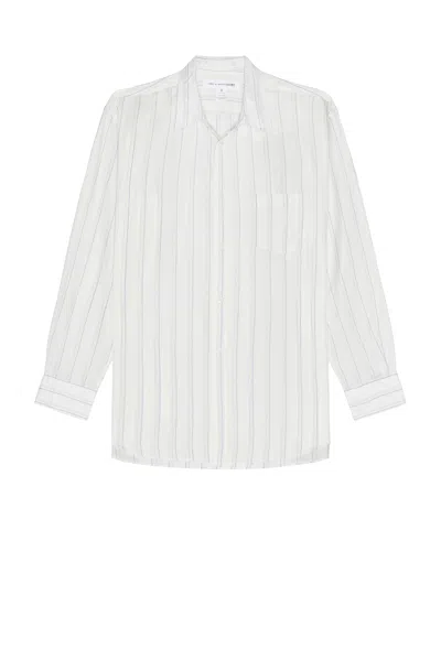 Comme Des Garçons Shirt Yarn Dyed Stripe Shape 2 Shirt In White