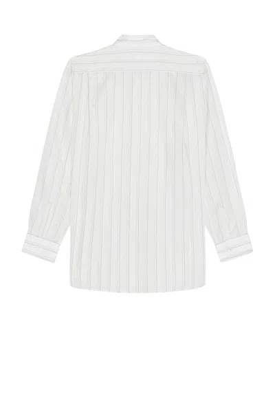 Comme Des Garçons Shirt Yarn Dyed Stripe Shape 2 Shirt In White