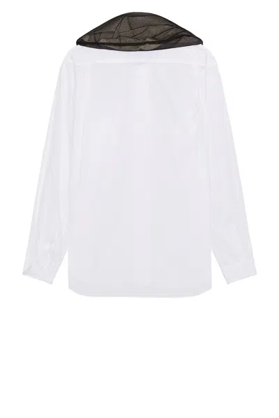 Comme Des Garçons Homme Deux Broad And Tulle Shirt In White