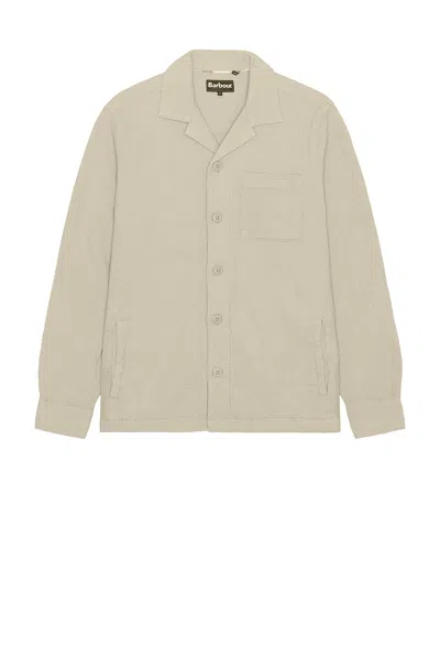 Barbour Sandwood Waffle Overshirt In Neutral