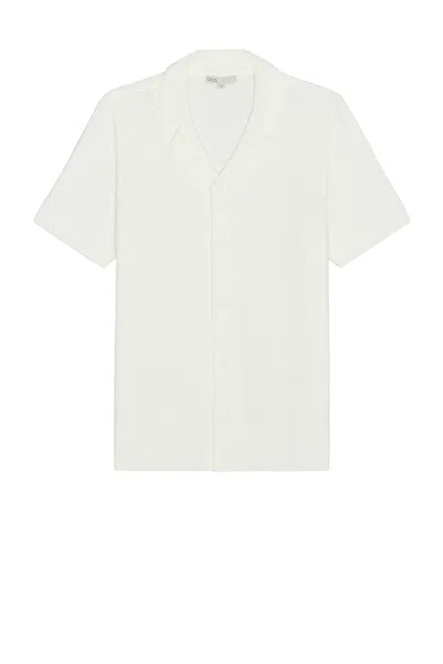 Onia Cotton Blend Textured Knit Button Down Camp Shirt