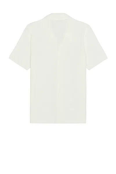 Onia Cotton Blend Textured Knit Button Down Camp Shirt