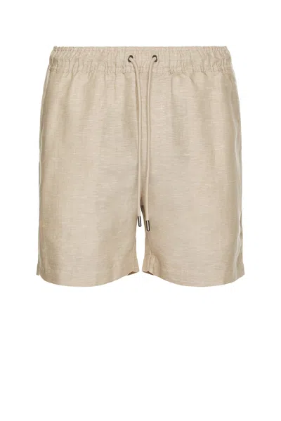 Onia Air Linen Pull-on Shorts 6 In Neutral
