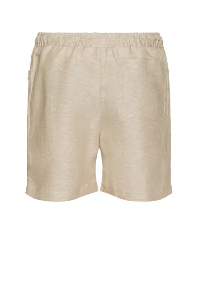 Onia Air Linen Pull-on Shorts 6 In Neutral