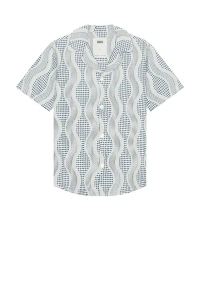 Oas Como Cuba Waffle Shirt In Blue