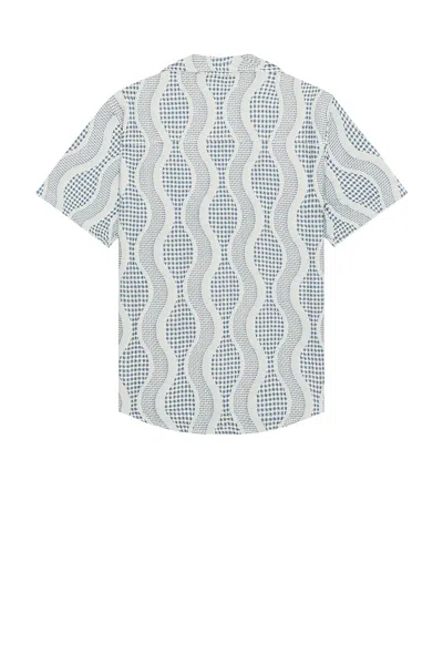 Oas Como Cuba Waffle Shirt In Blue