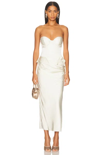 Lpa Ilaria Corset Midi Dress In White