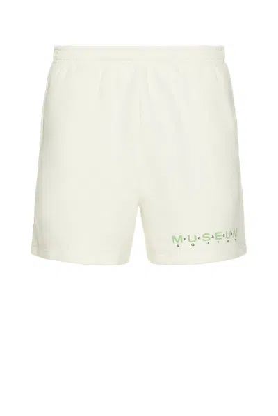 Museum Of Peace And Quiet Billboard Sweatshorts In White