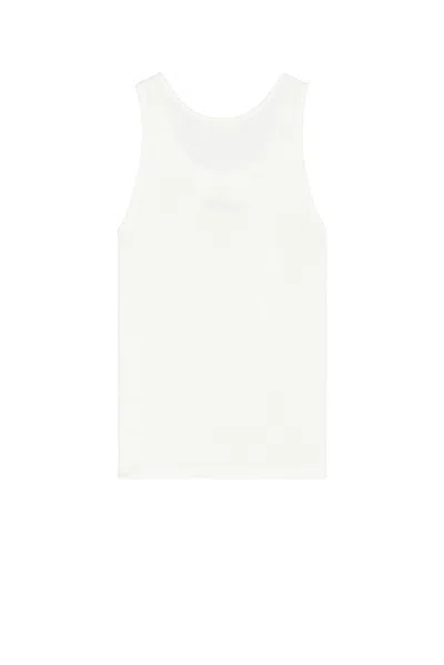 Museum Of Peace And Quiet Wordmark Ribbed Tank Top In White